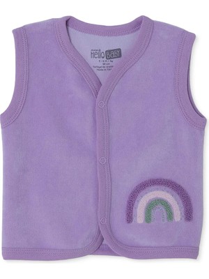 Hellobaby Kız Bebek Yelek Hayvan Baskılı Çıtçıtlı V Yaka Atlet