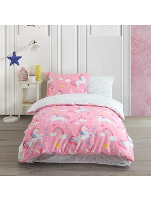 Karahanbey Soley | Pony |%100 Pamuklu Tek Kişilik Nevresim Takımı Pembe