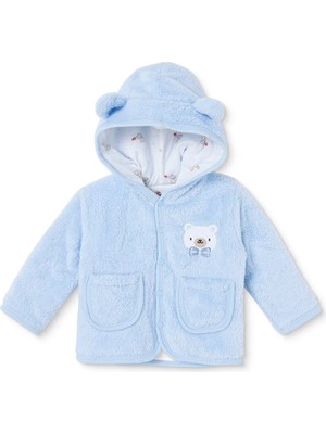 Hellobaby Erkek Bebek Hırka Hayvan Baskılı Çıtçıtlı Kapüşonlu Uzun Kol
