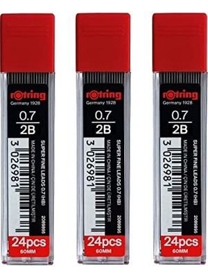 Larskas 0,7 mm 2b Süper Polimer Kalem Kurşun - 3'lü Paket - Toplam 72 Kurşun - Mekanik Kurşun Kalemler Için Yedekler