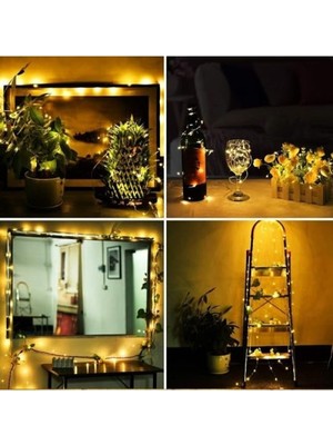 MarkEntegra 3 Metre Sarı Peri LED Işık - Pilli Aydınlatma Şerit