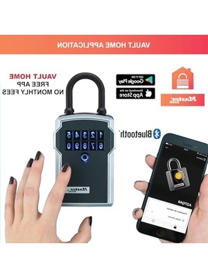 Larskas Master Lock Bluetooth Anahtar Kutusu [bluetooth Veya Şifreli Kilit] [braket] [hava Koşullarına Dayanıklı] 5440EURD - Access Akıllı Anahtar Kutusunu Seçin