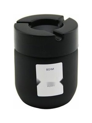 MarkEntegra Kapaklı Cam Küllük - 425 ml Siyah Şık Tasarım