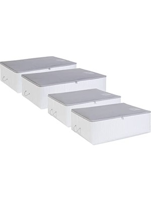 Larskas Ocean Home Textile 4'lü Gri Renk Stuff & Things Baza Altı Hurç Set