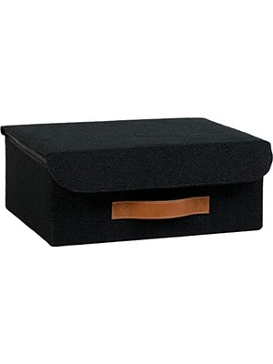 Larskas Ocean Home Textile Çekmece Içi Siyah Renk Jüt Kapaklı Kutu 30 x 23 x 11 cm