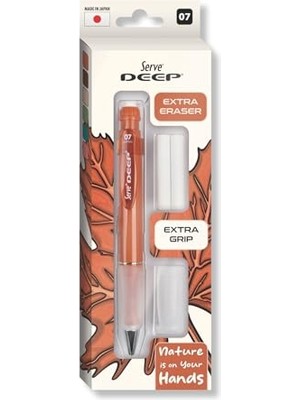 Larskas Deep Versatil Kalem 07MM- Toprak Tonları - Yedekli Set (Grip ve Silgi) Kiremit