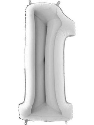 MarkEntegra Gümüş Renk 36 cm 1 Rakamlı Folyo Balon