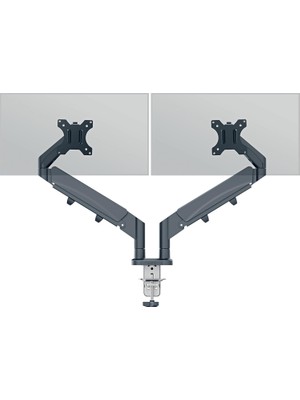 Karahanbey Leitz Ergo Yerden Tasarruf Sağlayan, Bilgisayar ve Laptop Için Ikili Monitör Kolu, 65370089, Gri