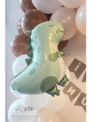 MarkEntegra 59X49 cm Ölçülerinde Retro Yeşil Dinozor Folyo Balon
