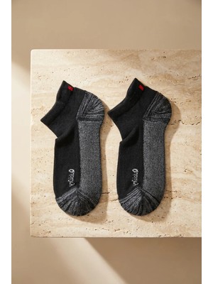 Katia & Bony 2'li Paket Erkek Golf Patik Çorap Siyah/siyah