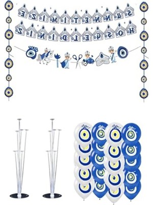 MarkEntegra Sünnet Kutlama Için Dekoratif Banner ve Balon Seti