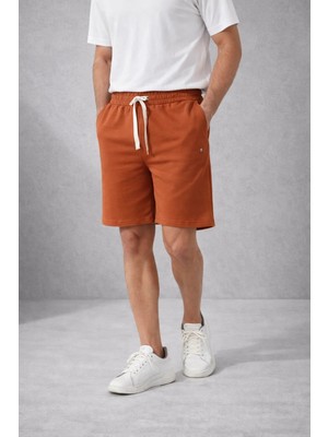 Polo State Erkek Taba Basic Lastikli Bağcıklı Regular Fit Şort