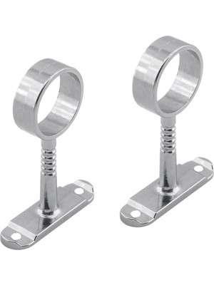 Karahanbey BADEM10 Askı Flanşı Oval Dolap Boru Sabitleme Kıyafet Elbise Askı Flanş Aparatı Krom 75X25 mm (2 Ad