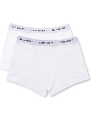 Bony Socks 2'li Paket Basic Modal Erkek Boxer Beyaz/beyaz