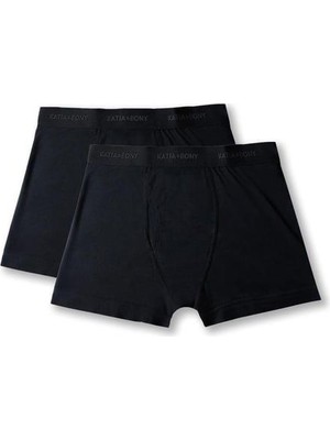 Bony Socks 2'li Paket Basic Modal Erkek Boxer Siyah/siyah