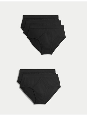 Marks & Spencer 5’li Cotton Rich Cool & Fresh™ Regular Fit Erkek Brief Külot Seti