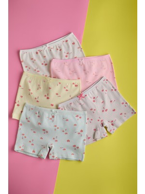 Bony Socks Kız Çocuk 5 Li Paket Çiçek Desenli Boxer Çok Renkli
