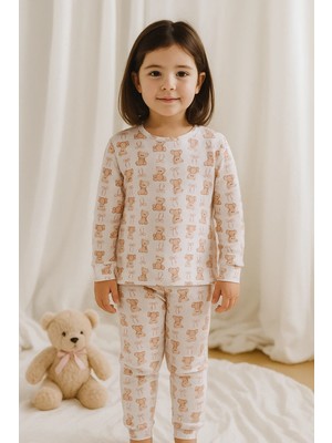 Bony Socks Kız Çocuk Kurdele ve Teddy Desenli Pijama Takımı