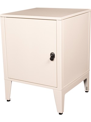 Alfafonet Ziglat Serisi Kilitli Metal Home Office Dolabı Metal Kapaklı Mat Beyaz 450x600x450 mm