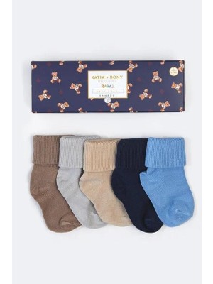 Bony Socks 5'li Paket Yenidoğan Bambu Bebek Çorap Renkli