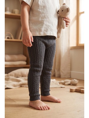 Bony Socks Bebek Triko Örgü Tayt Antrasit