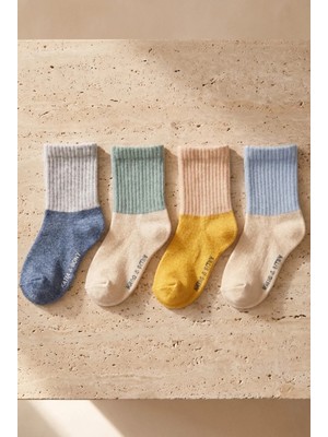 Bony Socks Bebek 4'lü Paket Soket Çorap Renkli