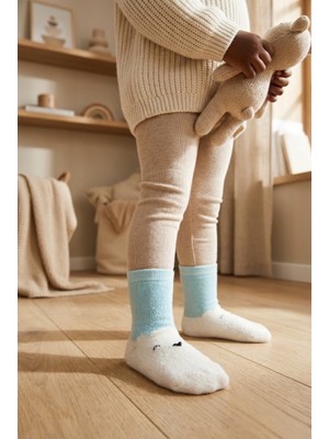 Bony Socks Ayı Desenli Bebek Soket Çorap Mavi