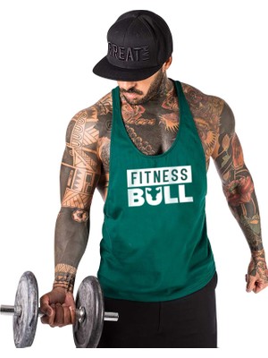 Ghedto Fitness Bull Yeşil Sporcu Atleti Tank Top Nefes Alabilir Kumaş ile Konforlu Kesim