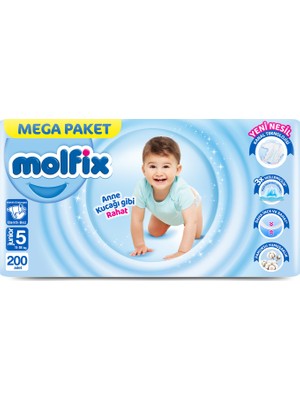 Molfix Kanal Teknolojisi Mega Paket 5 Beden Junior 200 Adet