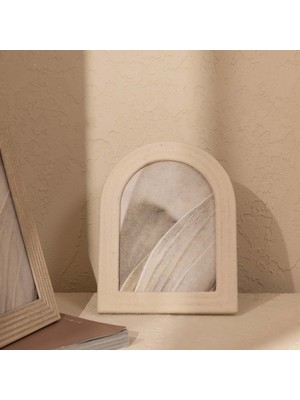 Evidea Deco Oval Traverten Çerçeve - Bej - 22X17 cm