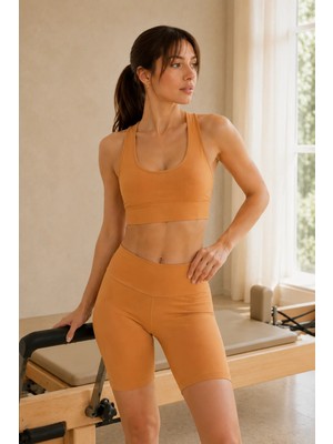 Quhox Kadın Bej Pedli Sporcu Sütyeni Crop Top