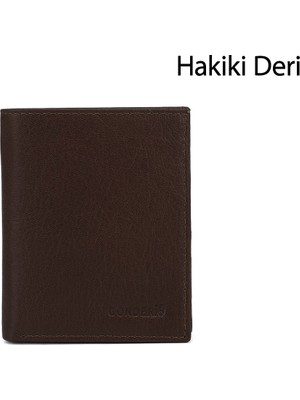 Gönderi(r) Erkek Kahverengi  Hakiki Deri Dikey Cüzdan