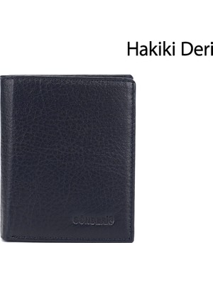 Gönderi(r) Erkek Lacivert  Hakiki Deri Dikey Cüzdan