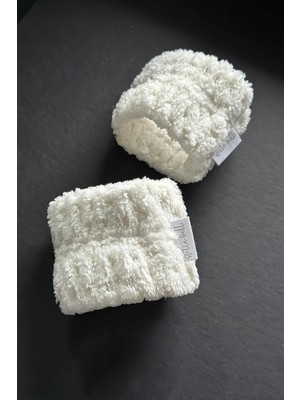 Welsoft Mikrofiber Bileklik Seti, Beyaz, 2'li Paket, Kadın ve Erkek Için, Makyaj Temizleme, Yüz Yıkama, Spor, Yoga ve Spa Kullanımı