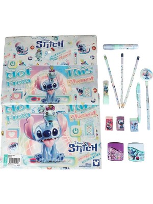 Disney Lisanslı Stitch 15 Parça Full Kırtasiye Seti, Çıtçıt Dosya, Silgili Kurşun Kalem, Roket Silgi