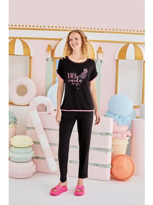 Sevim 15816  Baskılı Pijama Takım