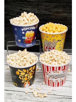 Kaktüskedi 4 Adet Patlamış Mısır Kovası Popcorn Kutusu Seti, 7480000717427