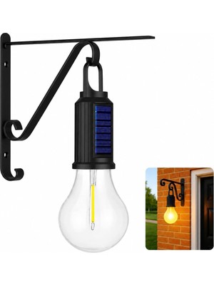 Kyrotech Güneş Enerjili Dış Mekan Duvar Lambası, USB Type-C Şarjlı, 3 Işık Modlu, Su Geçirmez LED Solar Bahçe Lambası, Ferforje Askılı Balkon Veranda Garaj Kapı Önü Aydınlatma, 2'li Set