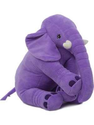 Uyku Arkadaşım Fil - Büyük Yumuşacık Peluş Fil - 85 Cm- Sevgiliye Hediye Mor