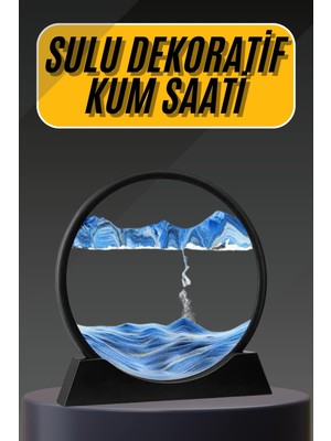 3D LED Işıklı Kum Saati Gece Lambası Hareketli Sulu Kum Saati Dekoratif