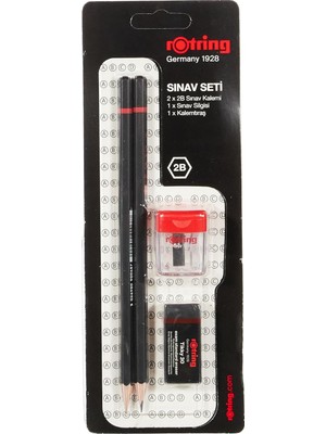 Rotring RO-2090068WK Sınav Seti - Sınav Kalemi, Silgi, Kalemtraş, Siyah
