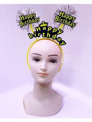 Cansa Happy Birthday Neon Sarı Tacı