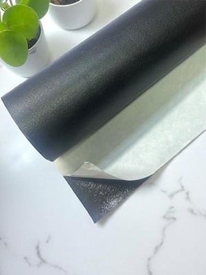 MarkEntegra Yapışkanlı Siyah Suni Deri Kumaş, 100 x 140 cm Boyutunda