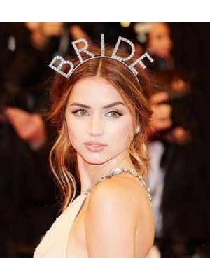 Cansa Bekarlığa Veda Kristal Taşlı Gümüş Bride Tacı