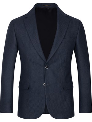 Hatemoğlu Lacivert Comfort Fit Mono Yaka Klasik Ceket