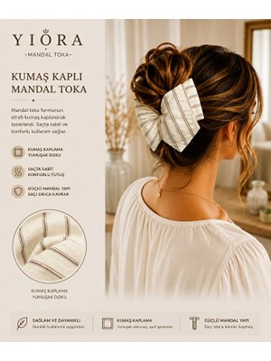 Yiora El Yapmı Özel Seri Premium Ithal Akrilik Gövde Kumaş Kaplı Mandal Toka (Handmade) 15CM