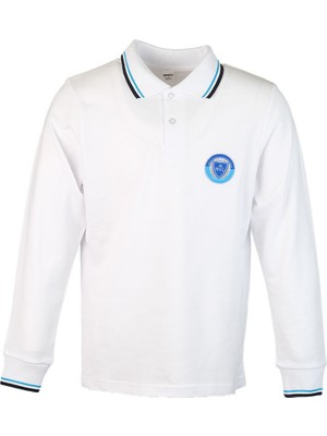 Bümed Meç Okulları Uzun Kol Polo Yaka T-Shirt Beyaz 9-10 Yaş