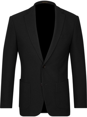 Hatemoğlu Siyah Slim Fit Mono Yaka Klasik Ceket