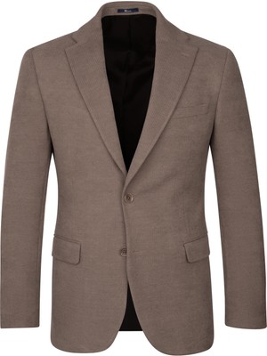 Hatemoğlu Kahverengi Comfort Fit Mono Yaka Klasik Ceket