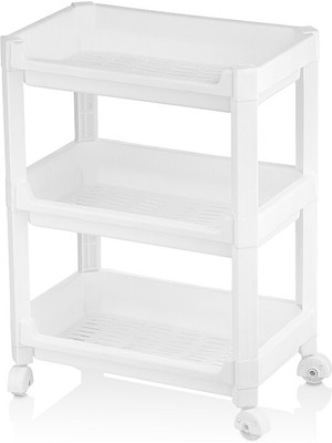 Gees Global Rafty Geniş 3 Katlı Tekerlekli Sepet Organizer Düzenleyici Raf Ünitesi 352X220X480MM